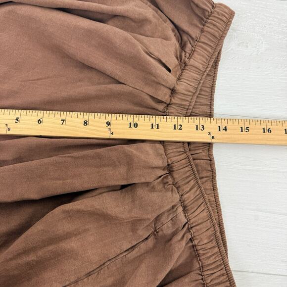 Free People To The Sky Parachute Pants Small Slouchy Trousers Brown Boho Pull On - Picture 13 of 16
